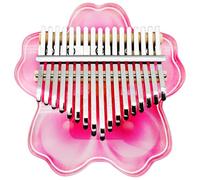 Kalimba thumb piano 17 keys, 21 Keys Finger Harp, Musical Instruments Christmas Gift, Transparent Acrylic Finger Piano with EVA Waterproof Hard Case for Kid Adult Beginners,pink 17 keys