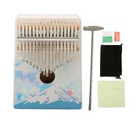 Kalimba Thumb Piano 17 Keys Alloy Steel Bars Embossed Letters Notes Portable Finger Piano for Beginners Kids Adults Travel Camp Party Stress Relief Musical Instrument