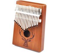Kalimba Thumb Piano 17 Keys Known As Mbira with Protective Case and Tuning Hammer, Kalimba 17 Keys Portable Finger Piano for Kids, Adults, Beginners,A orange