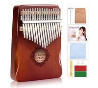 Kalimba Thumb Piano 17 Keys, Portable Mbira Finger Piano, Easy to Learn Musical Instrument Gift for Kids and Adult Beginners, Brown