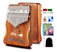 Kalimba Thumb Piano 17 Keys, Professional Musical Instrument Finger Piano with Portable Soft Cloth Bag, Fast to Learn Songbook, Tuning Hammer for Kids Adult and Beginner