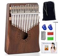 Kalimba Thumb Piano 17 Keys - Ucuber Portable Easy Operation Piano with Engraved Notes, Mahogany Wood, Best Gift Mother's Day Mbira Hurdy Gurdy for Kids Adult Beginners Professional