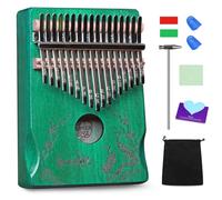 Kalimba Thumb Piano 21Keys Kit Professional Tuned Calimba Portable 17Keys Finger Piano Kit Birthday Festival Gifts For Kids Adults Music Lovers Beginner (Boat Green Color, 17 Keys)