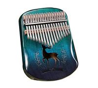 Kalimba Thumb Piano Beginners 17 Key Kalimba Thumb Piano Deer Gradient Color Mahogany Musical Instrument for Music Lover(Blue)