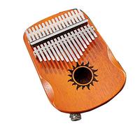 Kalimba Thumb Piano Beginners Kids 17 Key Kalimba Thumb Piano Sun God Mahogany Musical Instrument for Music Lover(Light Brown)