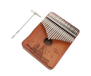 Kalimba Thumb Piano Mbira 21 Keys Handmade Mahogany Metal Instrument with Engraved Notes for Beginners Adults Kids Professionals (Type 1)