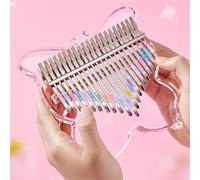 Kalimba Thumb Piano Thumb Piano 21 Tone Acrylic Crystal Clear Kalimba Simple for Kids Adult Beginners(2)