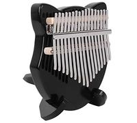 Kalimba Thumb Piano, Transparent Crystal Fox 17 Key Instrument for Beginners with C Tuning, Home Decoration (Black)