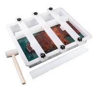Kalinta Epoxy Mold with Divider Adjustable- 19.5x19.5x3in No-Seal Resin Mold Integrated Clamping System - Perfect for Beginners & Experienced Artists Alike - Ideal for Creative Resin Art Projects