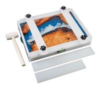 Kalinta Epoxy Mold with Divider, Kalinta 18x 14x 2.6inch Reusable Large Rectangle Epoxy Resin Form Integrated Clamping System for Table,Cutting Board