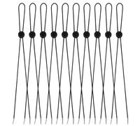 KALIONE 10 Pcs Adjustable Hat Strap Clips Flexible Hat Chin Cord, Elastic Hats Removable Chin Cord Anti-Lost Cap Strap Clips Fastener for Golfing Boating Fishing Hat Outdoor(Black)