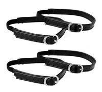 KALIONE 2Pair Shoe Straps, Detachable Ankle Straps, Anti-Loose Shoe Strap, Ankle Straps Replacement for Heels, Adjustable PU Leather Shoes Belt Band for Women Girls Holding Loose High Heels,Matt Black