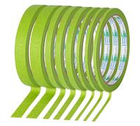 KALIONE 8 Rolls Pinstripe Tape - 1/8, 1/4, 1/2 Inch Thin Painters Tape for Wall, DIY Board, Auto Paint - Green