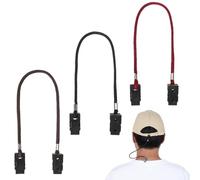KALIONE Hat Clips for Wind, Hat Retainer Clip Windproof Hats Strap Clips Adjustable Retainers with Strings Anti Wind Hats String Clip Cap Keeper for Running Hiking Camping Travel