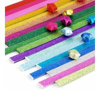 KALIONE Origami Star Paper Strips, Multicolor Metallic Rectangular Origami Paper Strips, 360 Sheets (18 Colors), 1 x 25 cm, For Crafts