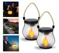 Kaliqo Solar Lantern Outdoor Lights, Kaligo/Kaliko/Kalico Solar Lantern, 2025 New 6 Pack Waterproof Flickering Flame Outdoor Solars Lanterns for Garden or Yard Decorations,Looks Like Real Fire (2Pcs)