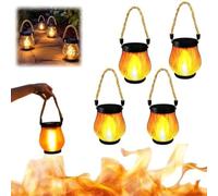 Kaliqo Solar Lantern Outdoor Lights Waterproof,Dancing Flame Solar Lantern Outdoor Lights, Lanterns for The Garden,for Camping Pathway Yard Patio Porch Garden Decor, Dual Charging Modes