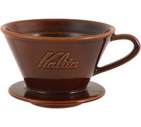 Kalita #02113 DACHI MI 185 Coffee Dripper, Mino Ware, High Heat Retention, Porcelain, For 2-4 People, Dachi MI 185 Dripper, Gloss Brown, #02113 Wave Series, Made in Japan, Drip Equipment, For 2