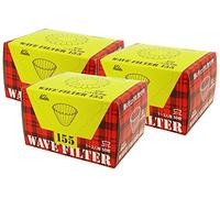Kalita Wave Series KWF-155#22211 Coffee Filter, White, for 1-2 People, 50 Sheets x 3 Packs