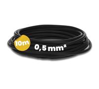 Kalitec 10 Metres H05V-K 0.5 mm² Black Copper PVC Cable for Wiring, Electrical Installations