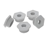 Kalitec 5x Reduction M25 to M12 Cable Gland Reducer - Plastic Light Grey | Screw-in metric adapter with IP68 rating, M12 female and M25 male thread, glass fibre reinforced, halogen-free plastic