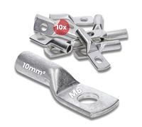Kalitec DR10-6 Press Cable Lug 10 mm² M6 I Connector According to DIN 46235 I Made in Germany Pack of 10