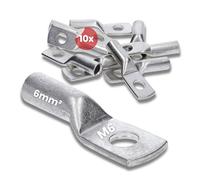 Kalitec DR6-6 Press Cable Lug 6 mm² M6 I Connector According to DIN 46235 I Made in Germany Pack of 10