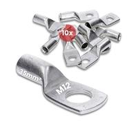 Kalitec HR35-12 Standard Tube Cable Lugs 35 mm² M12 I without Viewing Hole I Made in Germany Pack of 10