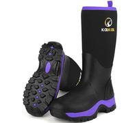 Kalkal womens rubber boots insulated waterproof hunting boots for women 6mm neoprene hunting boots tall rain boots for women mud gardening agriculture, purple, 7 UK