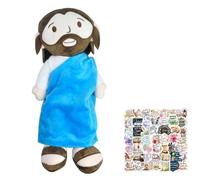 KALLAK 13 Inch My Friend Jesus Plush Toy, My Friend Jesus Stuffed Doll, Jesus Plushie, Jesus and Mary Plush with Smile, Similing Jesus Plush Doll (Jesue Plush-Blue)