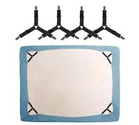 KALLC Bed Sheet Holder Straps, 4 Pack Adjustable Triangle Elastic Mattress Sheet Clips Mattress Cover Holder Fasteners Bed Sheet Fasteners Heavy Duty Grippers Clips Keeping Sheets Place for Bedding