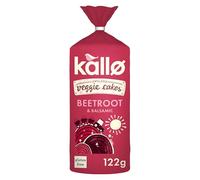 Kallo Beetroot & Balsamic Veggie Cakes, Lentil & Pea Puffed Crackers Made From Plants, High in Protein and Fibre Low Fat Healthy Snacks, Vegan Friendly, Gluten Free, No Artificial Flavours - 1 x 122g