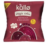 Kallo Beetroot Mini Veggie Cakes, Lentil & Pea Puffed Crackers Made from Plants, Low Fat Healthy Snacks for Adults & Children, Vegan Friendly, Gluten Free, Single Pack - 1 x 22g