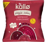 Kallo Beetroot Mini Veggie Cakes, Lentil & Pea Puffed Crackers Made From Plants, Low Fat Healthy Snacks for Adults & Children, Vegan Friendly, Gluten Free, Multipack - 12 x 22g