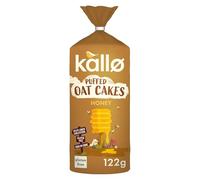 Kallo Honey Puffed Oat Cakes - Gluten-Free, High in Fibre, Helps Lower Cholesterol, No Artificial Colours, Flavours or Preservatives, Vegetarian Friendly, 130g Pack