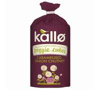 Kallo Lentil & Pea Veggie Cakes Caramelised Onion & Chutney 122g x 1 - Light & Crunchy Plant-Based Snack, Gluten-Free, High Fibre with Welari Thank You Card | (1 Pack)