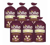 Kallo Lentil & Pea Veggie Cakes Caramelised Onion & Chutney 122g x 6 - Light & Crunchy Plant-Based Snack, Gluten-Free, High Fibre with Welari Thank You Card | (6 Pack)