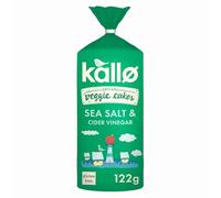 Kallo Lentil & Pea Veggie Cakes Sea Salt & Cider Vinegar 122g x 1 - Light & Crunchy Plant-Based Snack, High Fibre, Gluten-Free with Welari Thank You Card | (1 Pack)