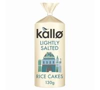 Kallo Lightly Salted Wholegrain Low Fat Rice Cakes 130g x 1 - Gluten-Free, Vegetarian, Healthy Snack, Alternative to Bread & Crisps with Welari Thank You Card | (1 Pack)