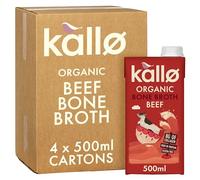 Kallo Organic Beef Bone Broth, High Protein 4 x 500ml