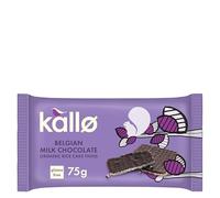 Kallo Organic Belgian Milk Chocolate Thins 75 g - Gluten Free Rice Cake Thins, Light Snack, Vegetarian & Organic Chocolate Treat