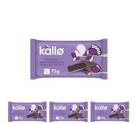 Kallo Organic Belgian Milk Chocolate Thins 75 g - Gluten Free Rice Cake Thins, Light Snack, Vegetarian & Organic Chocolate Treat (Pack of 4)