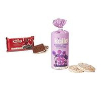 Kallo Organic Dark Chocolate Rice Cake Thins, 90g & Blueberry & Vanilla Rice & Corn Cakes 131g