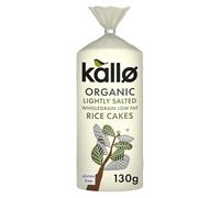 Kallo Organic Lightly Salted Rice Cakes, Wholegrain Slices, Low Fat Healthy Snacks, Vegan Friendly, Gluten Free & Sugar Free with No Artificial Colours or Flavours, Multi Pack - 12 x 130g