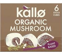 Kallo Organic Mushroom Stock Cubes, Gluten Free, Vegan & Coeliac Friendly, No Artificial Colours, Flavours or Preservatives, Premium Vegetable Stock for Broth, Soup, Sauce & Gravy, 90 Pack - 15 x 66g