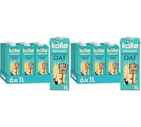 Kallo Organic Oat Drink, Made with Only 3 ingredients, Gluten-Free, Vegan Friendly, Plant-Based Protein, 6 x 1 Litre (Pack of 2)