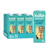 Kallo Organic Oat Drink, Made with Only 3 ingredients, Gluten-Free, Vegan Friendly, Plant-Based Protein, 6 x 1 Litre