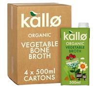 Kallo Organic Vegetable Broth 500ml - Organic Vegetable Stock, Plant-Based, Gluten & Lactose Free, No Artificial Colours, Flavours or Preservatives| 4 x 500ml