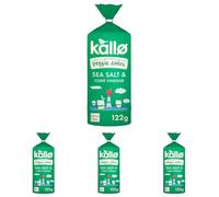 Kallo Salt & Vinegar Veggie Cakes, Lentil & Pea Puffed Crackers Made From Plants, High in Protein and Fibre Low Fat Healthy Snacks, Vegan Friendly, Gluten Free, No Artificial Flavours - 1 x 122g