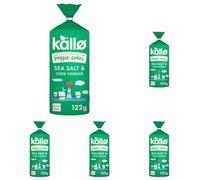 Kallo Salt & Vinegar Veggie Cakes, Lentil & Pea Puffed Crackers Made From Plants, Low Fat Healthy Snacks for Adults & Children, Vegan Friendly, Gluten Free, Single Pack - 1 x 122g (Pack of 5)